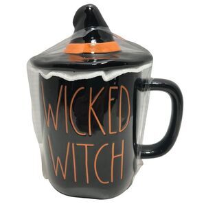 Rae Dunn Halloween Orange‎ Wicked Witch Black Mug Hat Topper 2020 Limited Large